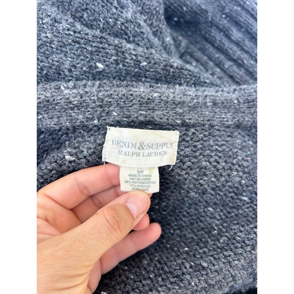 Ralph Lauren Denim & Supply Cotton Cardigan Oversized Sweater Small Gray Grey - Picture 4 of 8